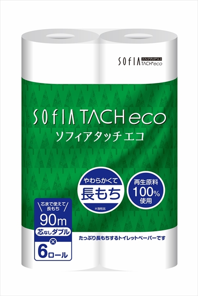 ソフィアタッチエコ古紙芯なしトイレットＷ