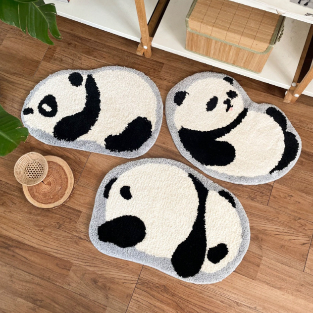 CAUN アニマル ラグ マット ブランケット ゴブラン ジャイアント パンダ 北欧 アニマル パンダ ダイカットマット リビングルーム ソファ マット