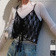 【2024新作商品♪】レースシャーリングビスチェ