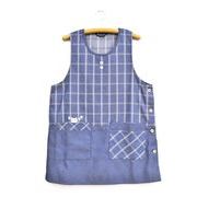 【即納】デニム調猫キッチン　レディースエプロン 保育士 介護士