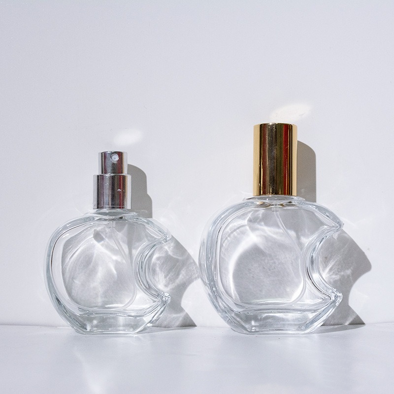 30ml 50ml 透明ガラスボトル 香水ボトル 月型 スプレーボトル