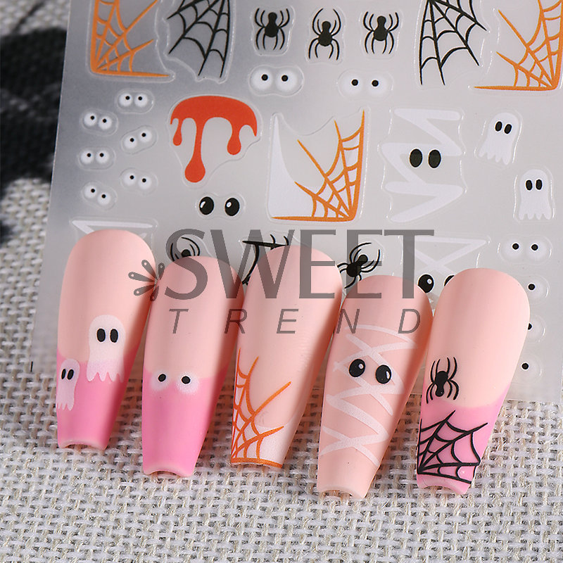 かぼちゃ 蜘蛛のす ハロウィン 仮装 個性的 ネイルシール ネイル