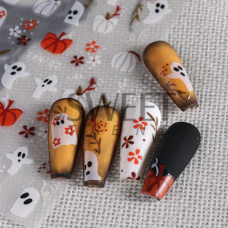 かぼちゃ 蜘蛛のす ハロウィン 仮装 個性的 ネイルシール ネイルパーツ