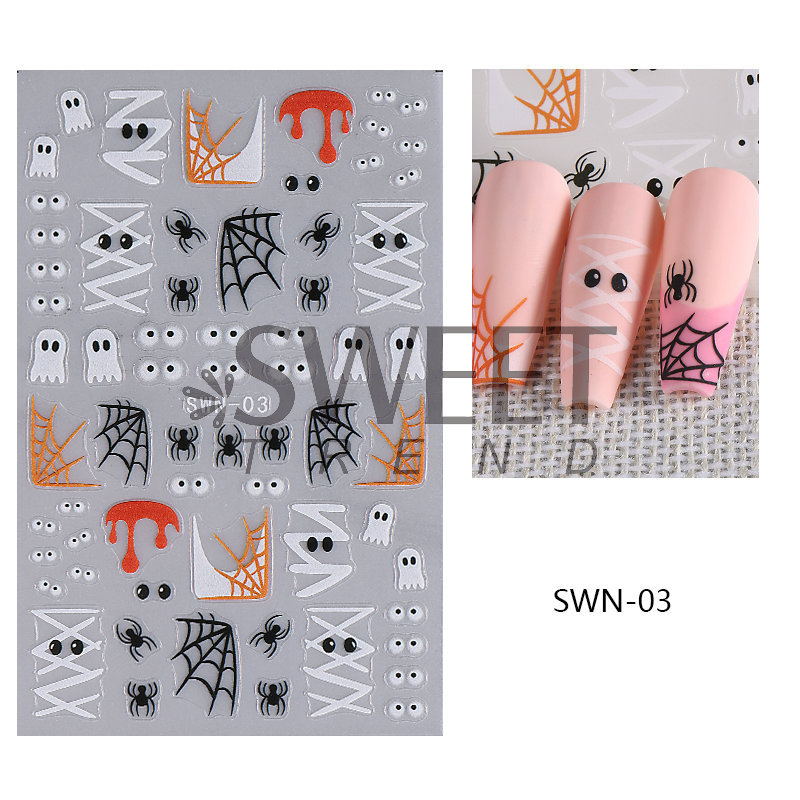 かぼちゃ 蜘蛛のす ハロウィン 仮装 個性的 ネイルシール ネイルパーツ