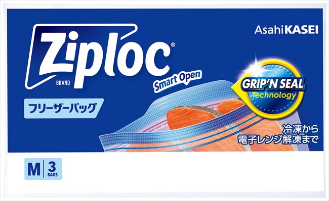 【販促専用品】PP袋入 ジップロック フリーザーバッグMサイズ 3枚入