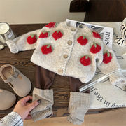 子供服　80~150cm　キッズセーター　イチゴニット　カーディガン　　韓国キッズ服