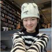 キャップ 小顔効果  帽子 ニット帽  毛糸 防寒