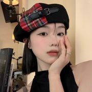 2024新作 レディース帽子  韓国風 チェック柄   キッズ ベビー =ニット帽子  おしゃれ