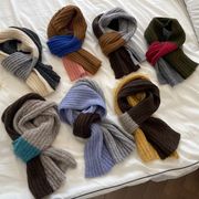 ★全6色★　3カラーマフラー　シンプル　ネックウォーマー　韓国ファッション