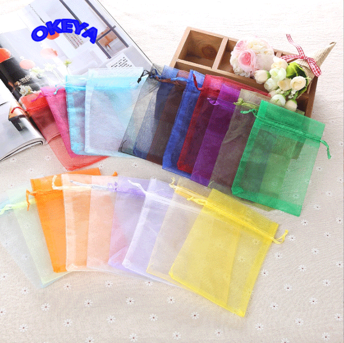 物入れ　巾着袋　ジュエリーポーチ　ラッピング袋　収納　お菓子入れ　ギフト巾着袋　13サイズ　20色展開