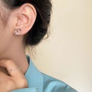 イヤリング　レディース　INS　韓国ファッション　デザイン　金属風　ハート