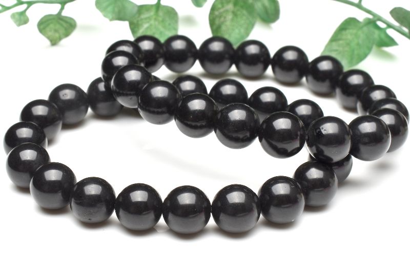 シュンガイト ブレスレット 12mm 16玉 パワーストーン テラヘルツ鉱石