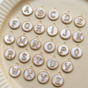 アルファベット diyチャーム アクセサリーパーツ 材料 手芸パーツ ペンダントトップ diyパーツ