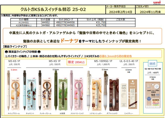 限定品！】三菱鉛筆 クルトガKS＆スイッチ＆替芯25-02 | 卸売