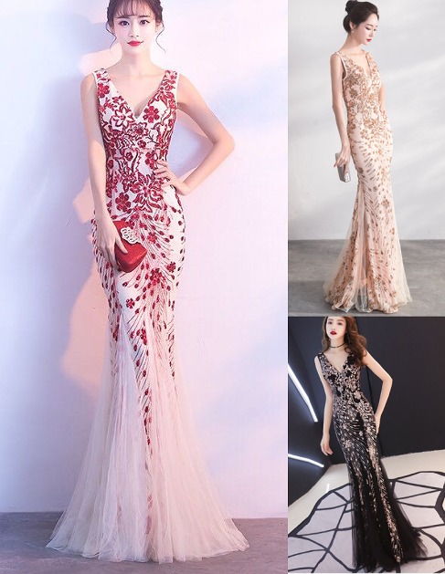 全3色 キャバドレス フリル 切り替え スリム 着痩せ セクシー