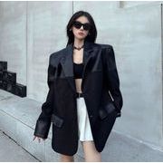 トップス レディース  フェイクレザー アウター カジュアルスーツ 暗黒系 ユニセックス