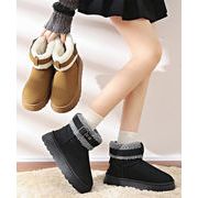 【日本倉庫即納】 厚底ムートンブーツ 裏起毛ショートブーツ