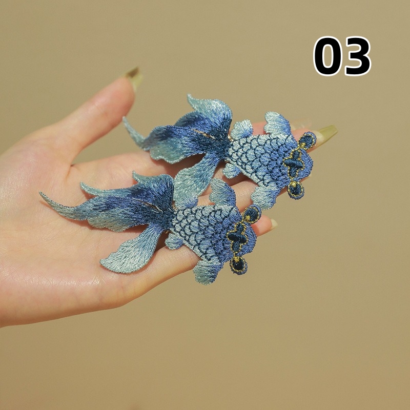 2個セット 金魚ヘアクリップ 和風和装 金魚髪飾り レディースヘアピン