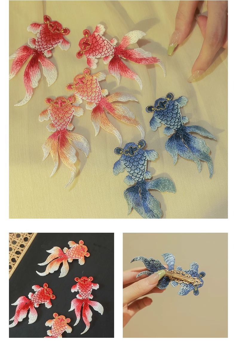 2個セット 金魚ヘアクリップ 和風和装 金魚髪飾り レディースヘアピン