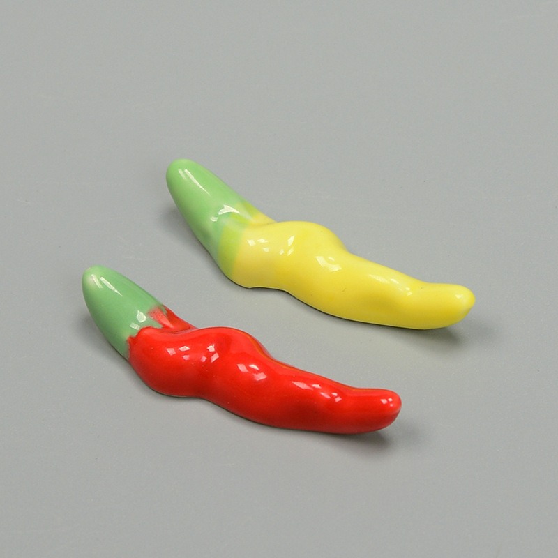 野菜 唐辛子 箸置き 筆置き 陶磁器 かわいい 置物 箸休 陶器テーブル 小物 卓上飾り物