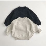 2025 秋冬新作 韓国風子供服 棉100 ベビー服 男女兼用 セーター ニット 80cm-130cm2色