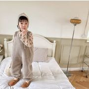 ★2024秋冬子供服★シンプル 裏起毛 厚手 無地 サロペット 韓国風子供服 防寒 温かい 男女兼用 全2色