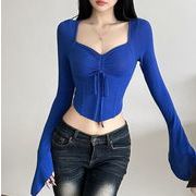 トップス レディース  Tシャツ 長袖  スリム ブラウス