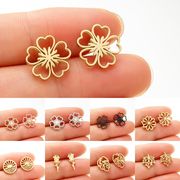 24色　花ピアス　桜　太陽　葉　ピアス　花雑貨　花アクセサリー　ステンレス製　さくらピアス