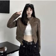 秋冬　トップス  レディース ジャケット PU 革ジャン レザージャケット ショート丈