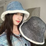 キャップ 小顔効果  帽子 バケットハット 裏起毛  防寒