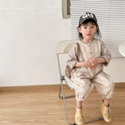 2024秋冬子供服 カジュアル系 無地 サロペット 韓国風子供服 ボトムス 防寒 温かい パンツ 男女兼用