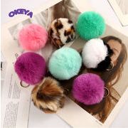 雑貨　キーホルダー　キーリング　キーチェーン　ふわふわ　バッグチャーム　8cm　26色展開