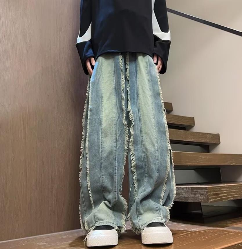 2025春秋新作 ボトムス カジュアル メンズ デニム パンツ スラックス ジーンズ ワイドパンツ 男