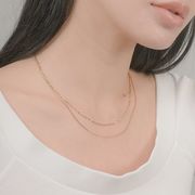 ネックレス レディース 金属アレルギー対応 つけっぱなしOK ステンレス サージカル 316L シンプル 2連