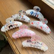 猫ヘアクリップ　9cm　バンスクリップ　デイリー　韓国アクセ
