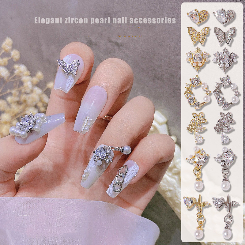 ネイルチャーム ハート 花 ストーン セルフネイル ハンドメイド ピアス フラワー メタルパーツ ビジュー 蝶