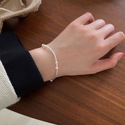 パールビーズステーションブレスレット S925 シルバーアクセサリー アレルギー対応 おしゃれ