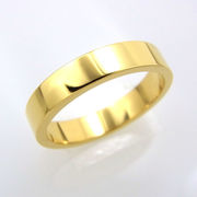 【価格・品番変更】ステンレス 4mm幅平打リング ゴールド