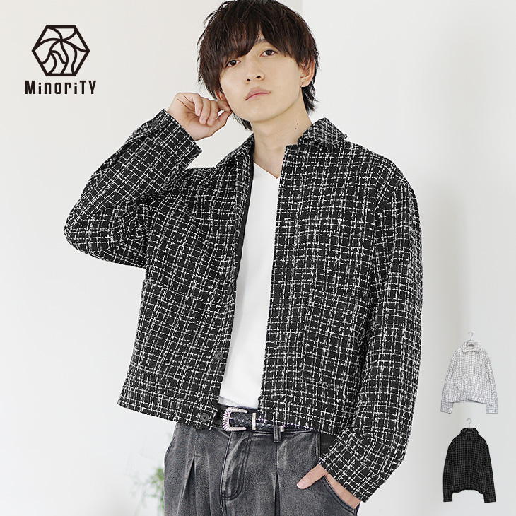 アウター】ショート丈 ツイードジャケット ブルゾン /MinoriTY | 卸売 