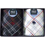 ポロ ガーゼ裏無撚糸タオルハンカチ2枚組 PLGT-5568