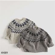 MTINY☆2024秋冬 フェアアイル風丸襟ニットセーター
