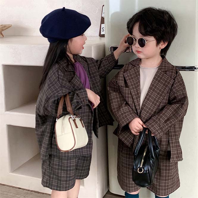 【2024秋新作】韓国風子供服 ベビー服 キッズ 男女兼用 アウター コート ジャケット&短パンツ