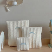 ベビーバッグ　3点セット　リボンキルティングポーチ　韓国ベビー用品