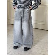 2025春夏子供服 シンプル おしゃれ デニムパンツ 韓国風 ボトムス 男女兼用 ジーンズ ロングパンツ