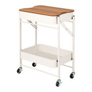 折り畳める2段ワゴン Amely　収納/リビング/キッチン収納/折り畳み式