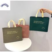 シンプル　手提げ袋　厚く　買い物袋　ギフトポーチ　大容量　おしゃれ　3サイズ展開　3色展開