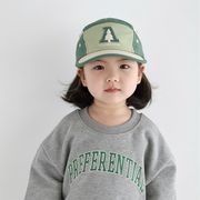 2025春新作 INS風子供用日焼け止めキャップ帽子ツリー柄英字刺繍入り