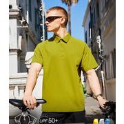 メンズ 日焼け止め 速乾 半袖 ポロシャツ 男女兼用 スポーツ風 接触冷感 トップス 春夏 2025新作★全6色
