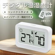 デジタル 温度計 湿度計 2個セット コンパクト 室外 室内 壁掛け 卓上 計測 30秒更新 乾燥 熱中症 カビ対策