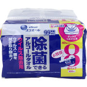 [9月27日まで特価]エリエール 除菌できるアルコールタオル ウイルス除去用 ボックス 詰替 40枚×8個